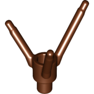 Lego Plant, Flower Stem with Bottom Bar / Reddish Brown