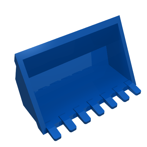 Lego Construction Vehicle Bucket 3 x 6, 9 Hinge Teeth / Blue