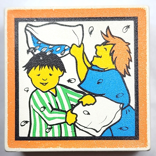 Lego Duplo Tile 2 x 2 x 1 with Mosaic, Home 8 Print - 9221-1 / White