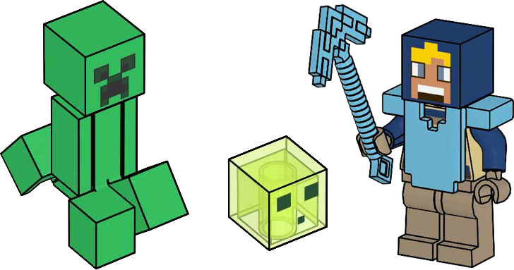 Lego Hero with Slime and Creeper