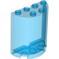 Lego Cylinder Half 2 x 4 x 4 / Trans-Dark Blue