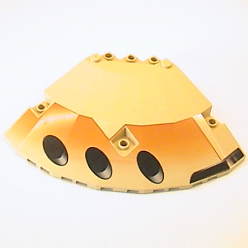 Lego Panel 10 x 10 x 2 1/3 Quarter Saucer Top with SW Black Ovals Print Right