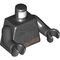 Lego Torso Armor with Batman Logo, Copper Utility Belt Print, Black Arms and Hands / Black