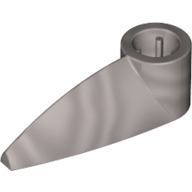 Lego Technic Tooth 1 x 3 with Axle Hole [Rounded Underside] / Pearl Light Gray
