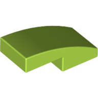 Lego Brick Curved 2 x 1 No Studs [1/2 Bow] / Lime