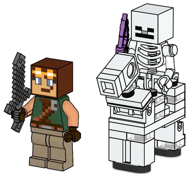 Lego Hero with Skeleton and Skeleton Horse