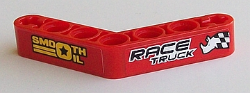 Lego Technic, Liftarm, Modified Bent Thick 1 x 7 (4 - 4) with 'SMOOTH OIL' and 'RACE TRUCK' Pattern (Stickers) - Set 42041