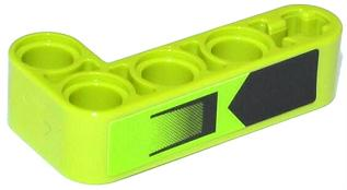 Lego Technic, Liftarm, Modified Bent Thick L-Shape 2 x 4 with Air Intake and Black Pentagon Pattern (Sticker) - Set 42021