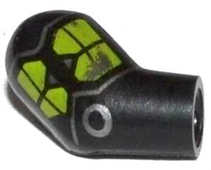 Lego Arm, Right with Lime Markings and Silver Circle and Lines Pattern / Black