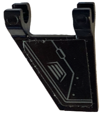 Lego Flag 2 x 2 Trapezoid with Flat Edge with Hull Plates with Dark Bluish Gray Air Vent, Lines and Rivets Pattern Model Right Side (Sticker) - Set 76122