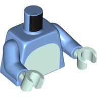 Lego Torso, Light Aqua Chest, Dark Blue Spots, Tail on Back print, Medium Blue Arms, Light Aqua Hands / Medium Blue