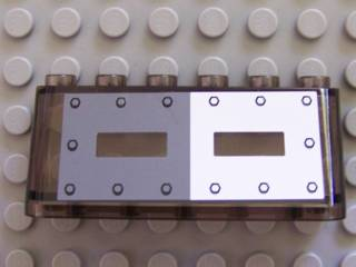 Lego Windscreen 2 x 6 x 2 with Gray and White Armor Plate Pattern (Sticker) - Set 7781