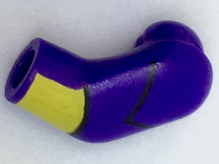 Lego Arm, Left with Black Stripe and Yellow Cuff Pattern / Dark Purple