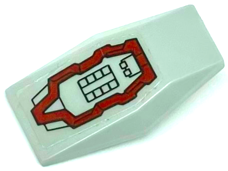 Lego Large Figure Armor Plate Small with Black Squares and Lines and Dark Red Mechanical Pattern (Sticker) - Set 76105