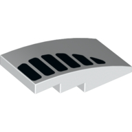 Lego Brick Curved 4 x 2 No Studs with Black Shapes Print