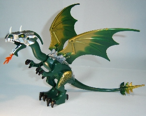 Lego Dragon, Fantasy Era, Dark Green Head with Armor