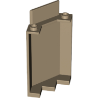 Lego Panel 3 x 3 x 6 Corner Wall without Bottom Indentations / Dark Tan