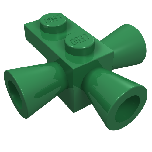 Lego Brick Special 1 x 1 with 3 Speakers / Loudspeakers / Space Positioning Rockets / Green