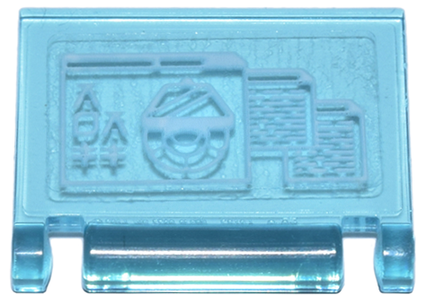 Lego Minifigure, Utensil Book Cover with White Computer Screen with 3 Windows Open, Ninjago Logogram '70722' Pattern (Sticker) - Set 71799
