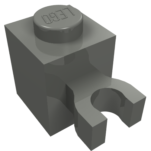 Lego Brick Special 1 x 1 with Clip Vertical [Thick U Clip, Solid Stud] / Dark Bluish Gray