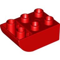Lego Duplo Brick 2 x 3 with Curved Bottom / Red