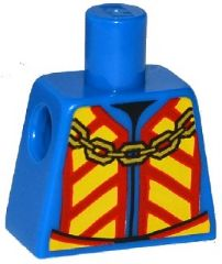 Lego Torso Castle King Jacket with Red and Yellow Chevrons and Gold Chain Pattern / Blue
