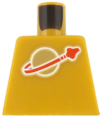 Lego Torso with Classic Space Logo High on Torso Pattern, Inside with Ribs (second reissue) / Pearl Gold