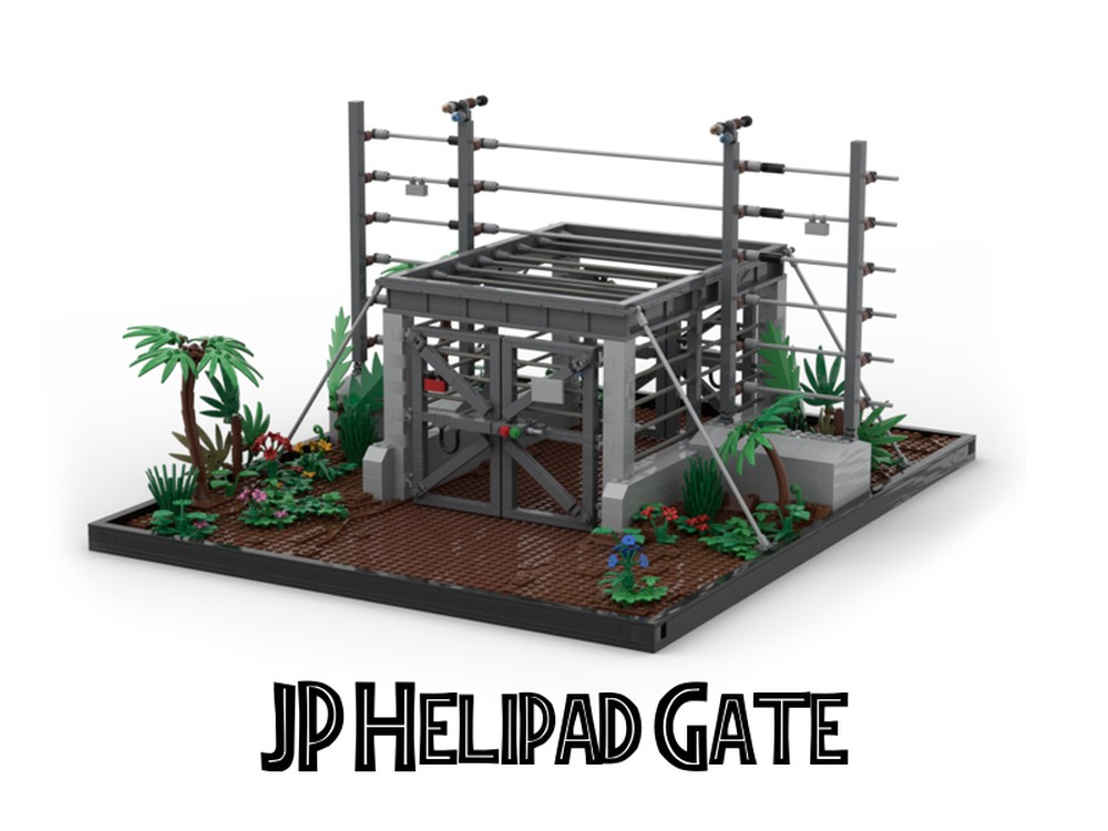 Lego JP Helipad Gate (Full Diorama)