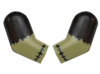 Lego Arm, (Matching Left and Right) Pair with Black Short Sleeves and Stitches Pattern / Olive Green
