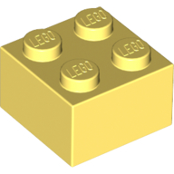 Lego Brick 2 x 2 / Bright Light Yellow