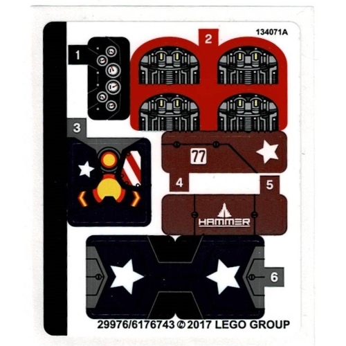 Lego Sticker Sheet for Set 76077-1 / [No Color/Any Color]
