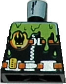 Lego Torso Agents Villain Wetsuit with Zipper and Green Slime Pattern / Black
