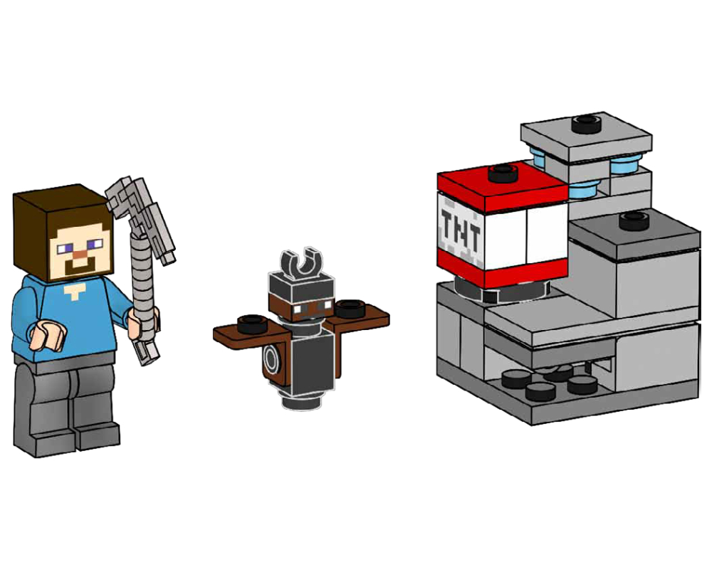 Lego Steve with Bat and TNT