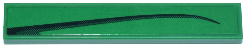 Lego Tile 1 x 6 with Black Curved Tapered Line Pattern Model Left Side (Sticker) - Set 76925