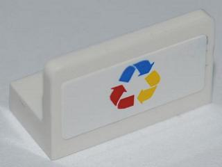 Lego Panel 1 x 2 x 1 with Three Color Recycling Arrows Pattern (Sticker) - Set 4206
