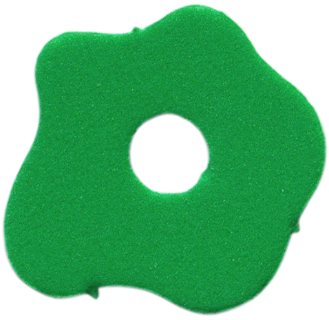 Lego Foam Part for Set 3159 - Scala Lettuce for Sandwich with Hole, Type 1 / Bright Green