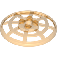 Lego Dish 6 x 6 Inverted, Radar / Webbed [Anti-studs at 90°] / Trans-Orange