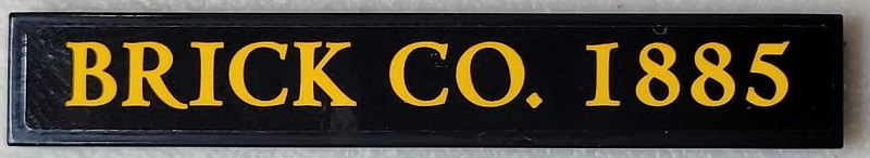 Lego Tile 1 x 6 with 'BRICK CO. 1885' Pattern (Sticker) - Set 910016