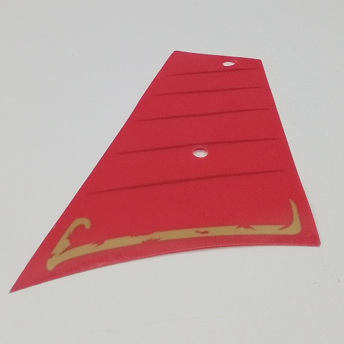 Lego Sails, Left, Small, with Gold Trim and Dark Red Lines Print