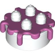Lego Duplo Food Cake with Medium Dark Pink Frosting / White