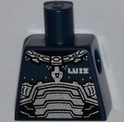 Lego Torso Space Armor with 'LUIZ' Pattern / Dark Blue
