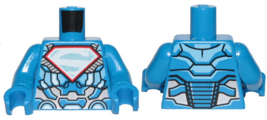 Lego Torso Armor with Silver Superman 'S' Logo with Red Border Pattern / Blue Arms / Blue Hands