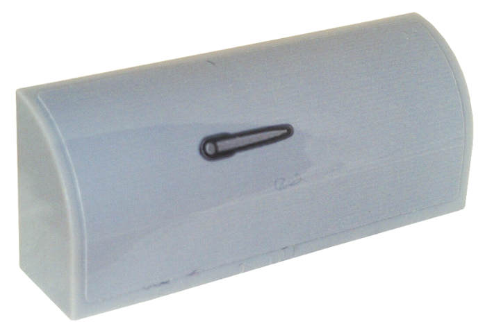 Lego Slope, Curved 1 x 4 x 1 1/3 with Silver and Black Door Handle Pattern Model Right Side (Sticker) - Set 76911