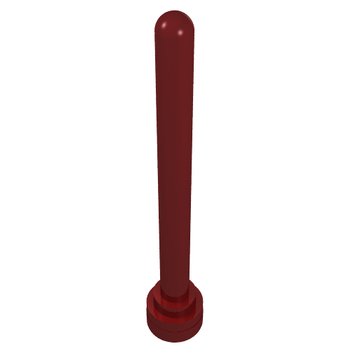 Lego Antenna 1 x 4 with Rounded Top / Dark Red