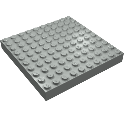 Lego Brick 10 x 10 without Bottom Tubes, with '+' Cross Support (early Baseplate)