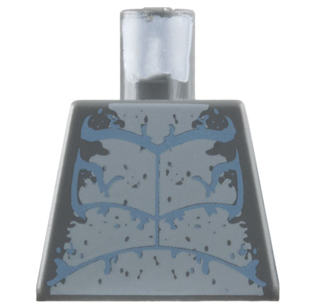 Lego Torso Atlantis with Sand Blue Muscles Outline on Light Bluish Gray Background Pattern / Dark Bluish Gray