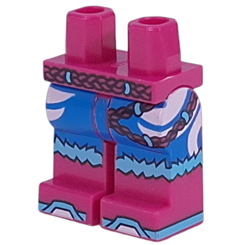 Lego Hips and Magenta Legs with Rope Belt, Blue Shorts, Medium Azure Fur Boots print