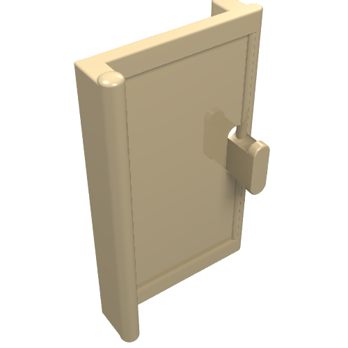 Lego Door 1 x 2 x 3 with Vertical Handle / Tan