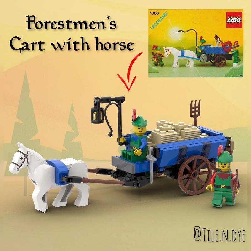 Lego 1680 - Forestmen Cart with Horse remake