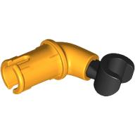 Lego Arm, with Pin, Black Hand [PLAIN] / Bright Light Orange